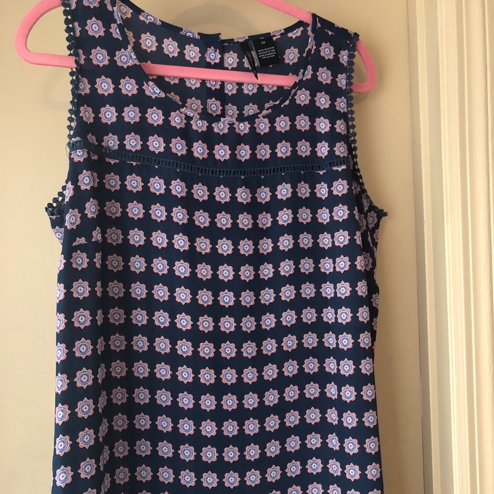 Navy blue with paisley print